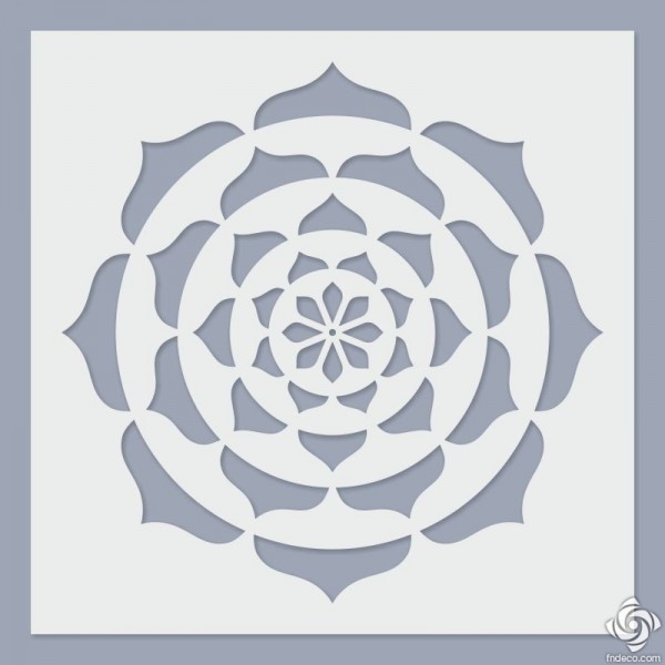 Lotus mandala stencil