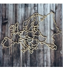 Európa térkép chipboard karton díszítőelem