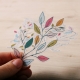 Ágas-bogas színes levelek | papír díszítőelem készlet