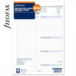 2023 A4 Business napi naptárbetét 1 nap/1 oldal fehér lapos | Filofax