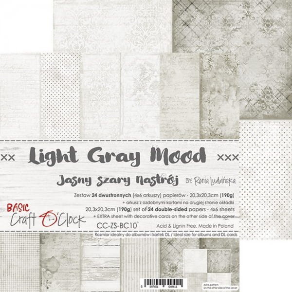 Világosszürke hangulat (Light Gray Mood) | scrapbookpapír készlet