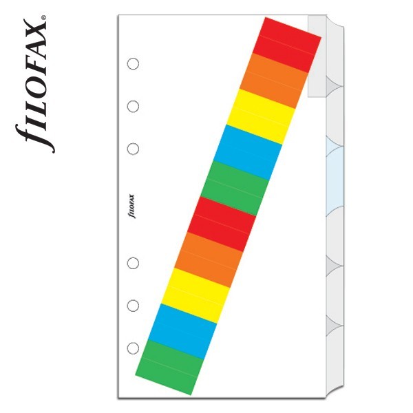 Personal elválasztólap 6 színes regisztercímkével fehér | Filofax