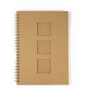 A5 spirálos scrapbook jegyzetfüzet paszpartus borítóval, négyzetekkel