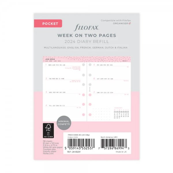 2024 Pocket Confetti heti naptárbetét | Filofax