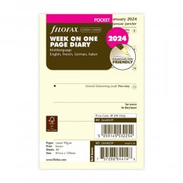 2024 Pocket heti naptárbetét 1 hét/1 oldal krém | Filofax
