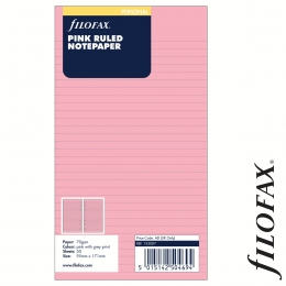 Filofax Jegyzetlapok, Vonalas, Personal Pink