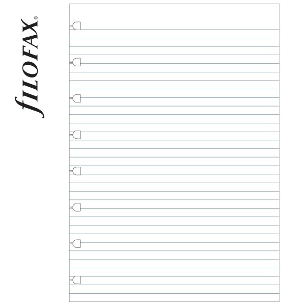 Filofax Notebook Jegyzetlap Vonalas Fehér A5