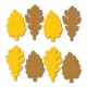 Őszi levél filc díszítőelem, sárga és barna