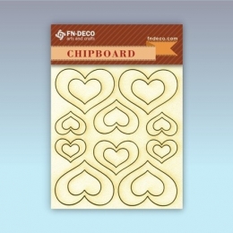 Szív chipboard karton díszítőelem