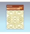Szív chipboard karton díszítőelem