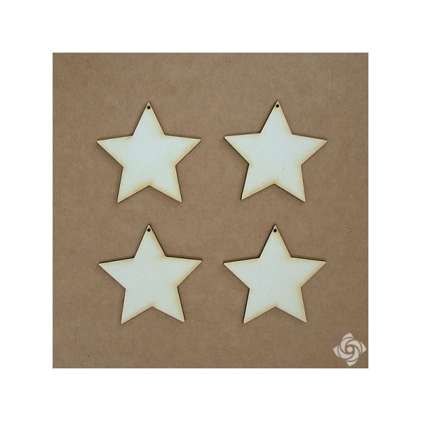 Csillag 2 chipboard karton díszítőelem, 5 cm