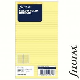 Vonalas Personal (M) méretű, sárga jegyzettömb, Filofax