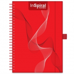 Piros A5 InSpiral ponthálós notesz havi tervezővel