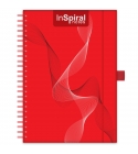 Piros ponthálós füzet havi tervezővel A5 | InSpiral