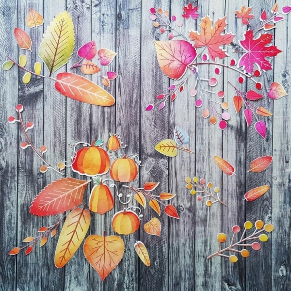 Őszi levelek | papír díszítőelem készlet