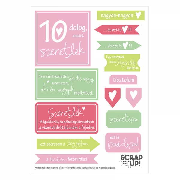 10 dolog, amiért szeretlek | kivágóív – rózsaszín mályva zöld