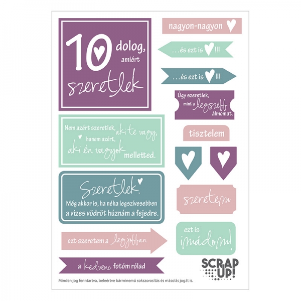 10 dolog, amiért szeretlek | kivágóív – lila mályva türkiz