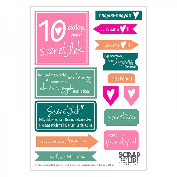 10 dolog, amiért szeretlek | kivágóív – pink narancs zöld