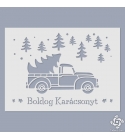 Boldog Karácsonyt - teherautós stencil
