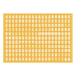Betűkészlet | A6 matrica - sárga
