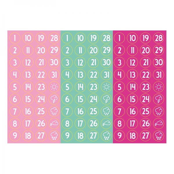 Számos | A6 matrica – rózsaszin-menta-pink